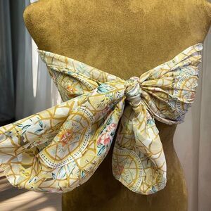 Vintage Coquette Romantic Feminine Festival 100% Silk Scarf Quiet Luxury